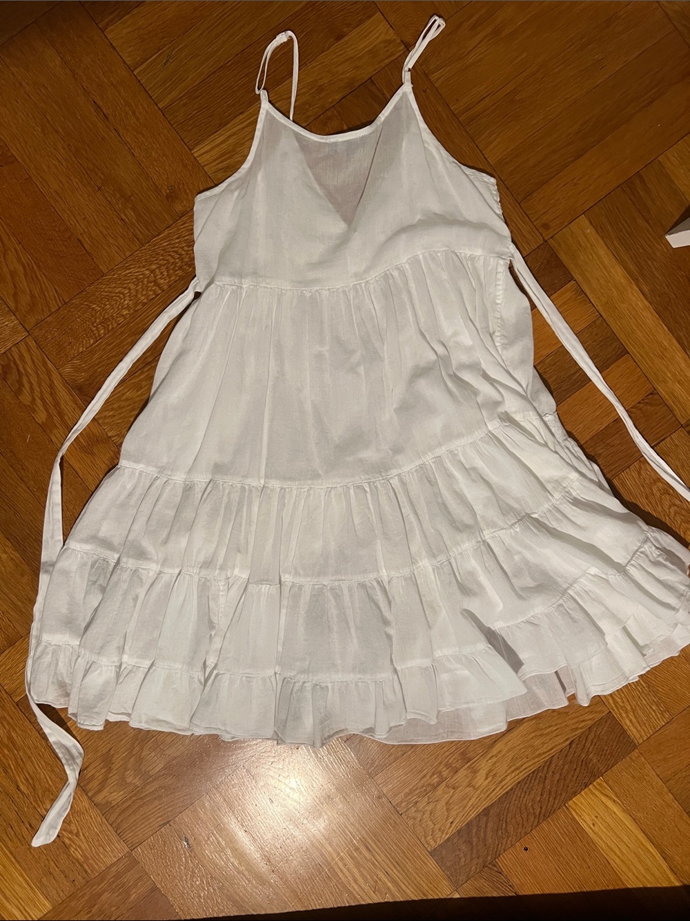 Karma Highway White Tiered Mini Dress, Size S - Picture 4 of 5